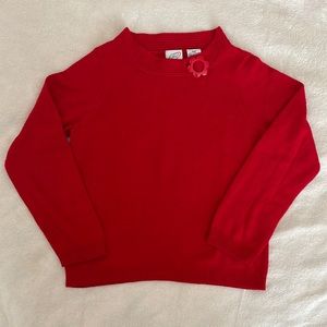 Red sweater.  Size 6